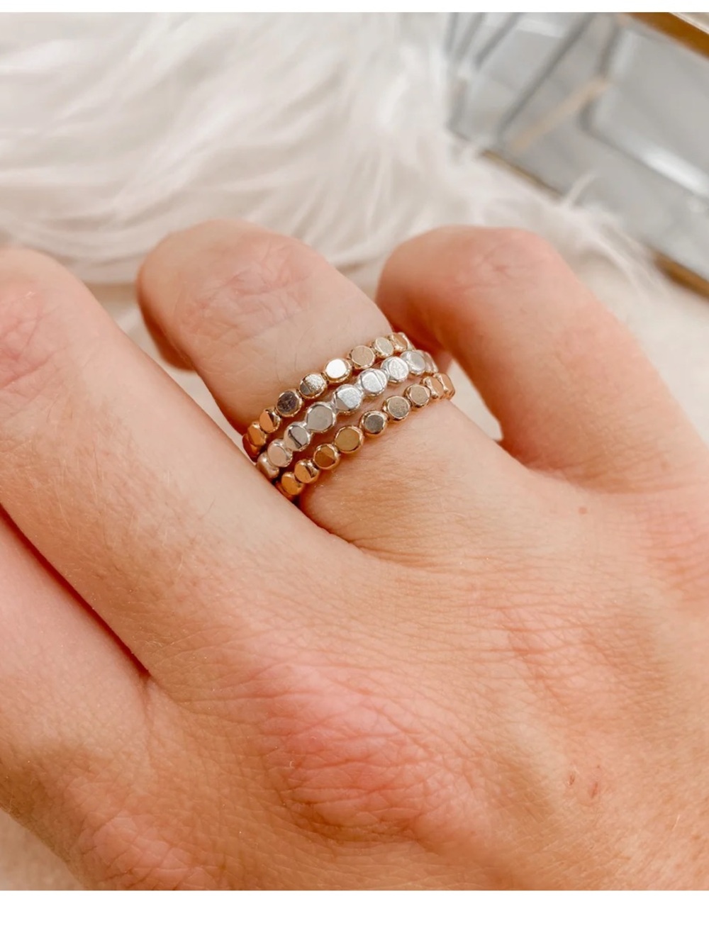 Silver bubble ring